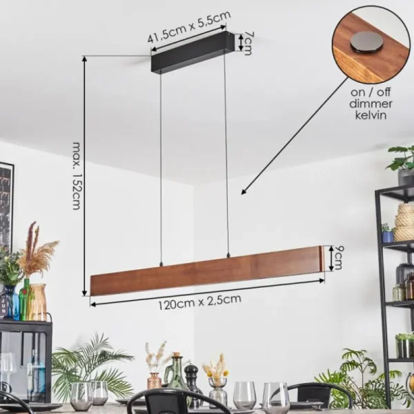 hofstein Fugelsta Suspension, Suspension LED Noir, 1 lumière* Lampes Modernes