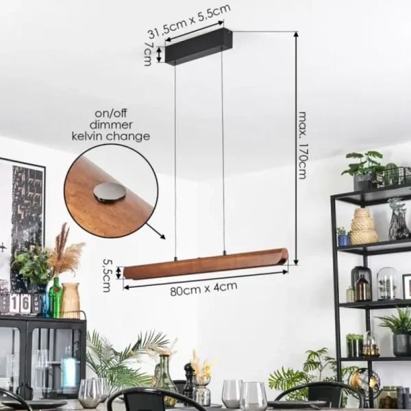 hofstein Fugelsta Suspension, Suspension LED Noir, 1 lumière* Lampes Modernes