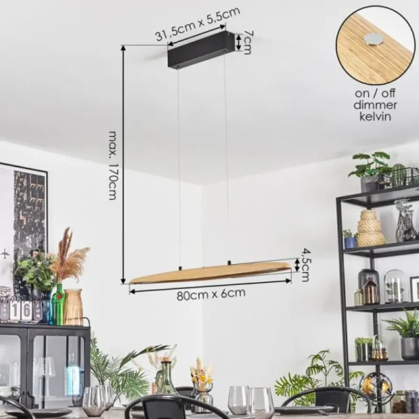 hofstein Fugelsta Suspension, Suspension LED Noir, 1 lumière* Lampes Modernes