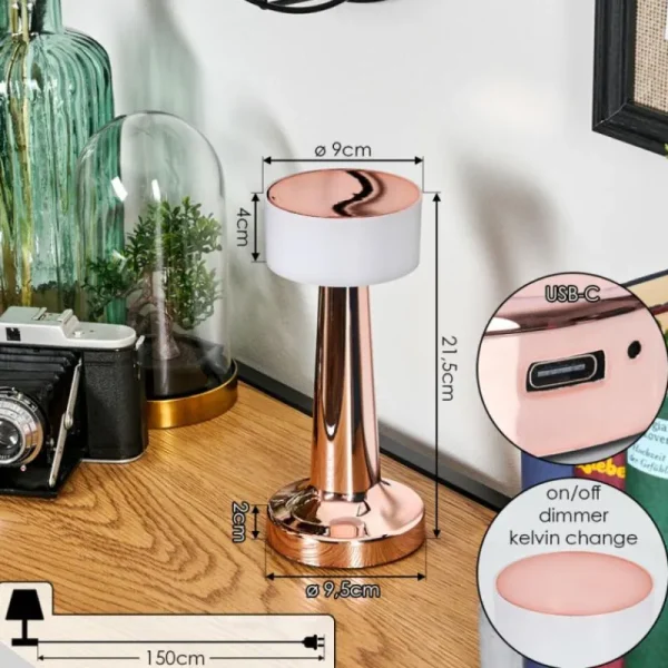 hofstein Gallboda Lampe à poser LED Cuivre, 1 lumière* Lampes Modernes