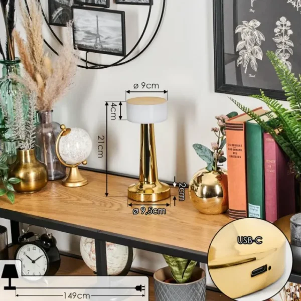hofstein Gallboda Lampe à poser LED Laiton, 1 lumière* Lampes Modernes