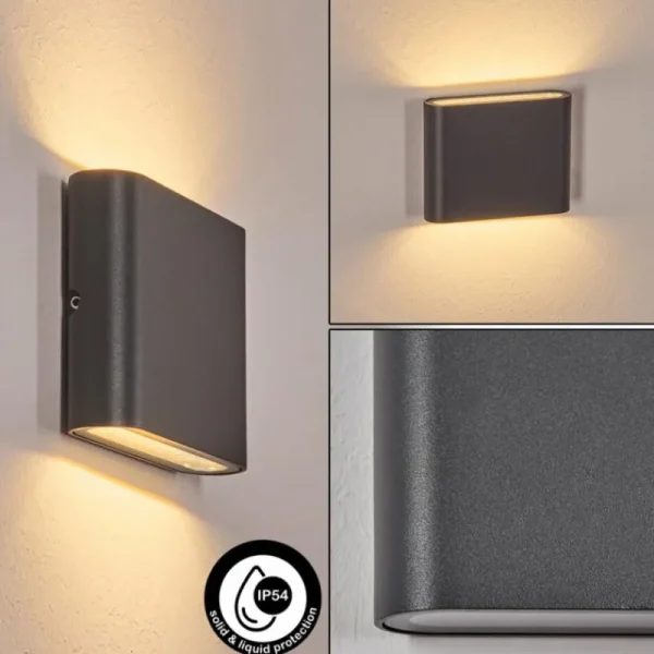 hofstein Gamas Lampe murale d´extérieur, Luminaire de salle de bain, Luminaire Up & Down, Applique murale LED Anthracite, 1 lumière* Lampes Modernes