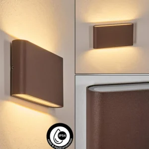 hofstein Gamas Lampe murale d´extérieur, Luminaire de salle de bain, Luminaire Up & Down, Applique murale LED Rouille, 1 lumière* Lampes Modernes