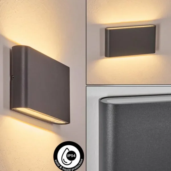 hofstein Gamas Lampe murale d´extérieur, Luminaire de salle de bain, Luminaire Up & Down, Applique murale Anthracite, 1 lumière* Lampes Modernes