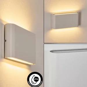 hofstein Gamas Lampe murale d´extérieur, Luminaire de salle de bain, Luminaire Up & Down, Applique murale Blanc, 1 lumière* Lampes Modernes