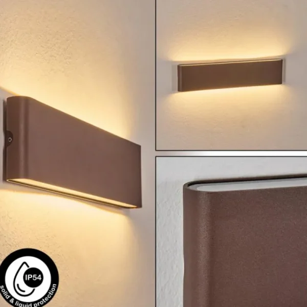 hofstein Gamas Lampe murale d´extérieur, Luminaire de salle de bain, Applique murale, Spot mural Rouille, 1 lumière* Lampes Modernes