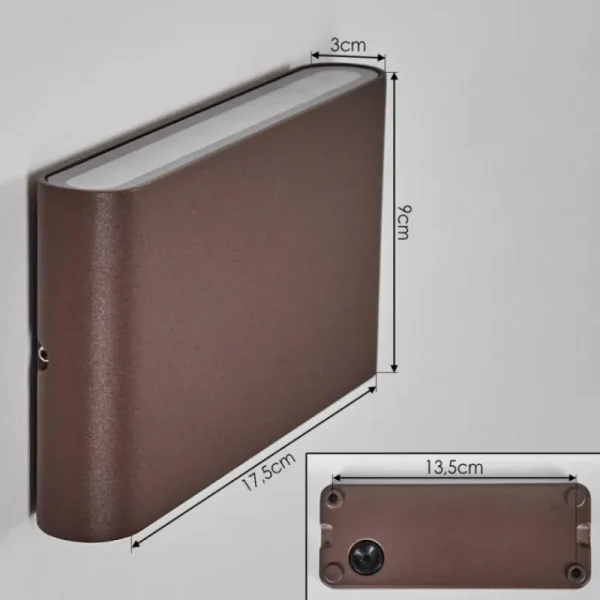 hofstein Gamas Lampe murale d´extérieur, Luminaire de salle de bain, Luminaire Up & Down, Applique murale LED Rouille, 1 lumière* Lampes Modernes