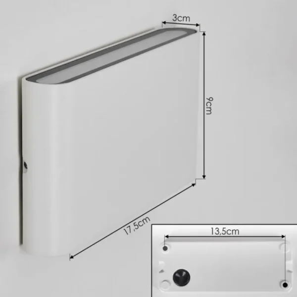 hofstein Gamas Lampe murale d´extérieur, Luminaire de salle de bain, Luminaire Up & Down, Applique murale Blanc, 1 lumière* Lampes Modernes