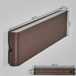hofstein Gamas Lampe murale d´extérieur, Luminaire de salle de bain, Applique murale, Spot mural Rouille, 1 lumière* Lampes Modernes