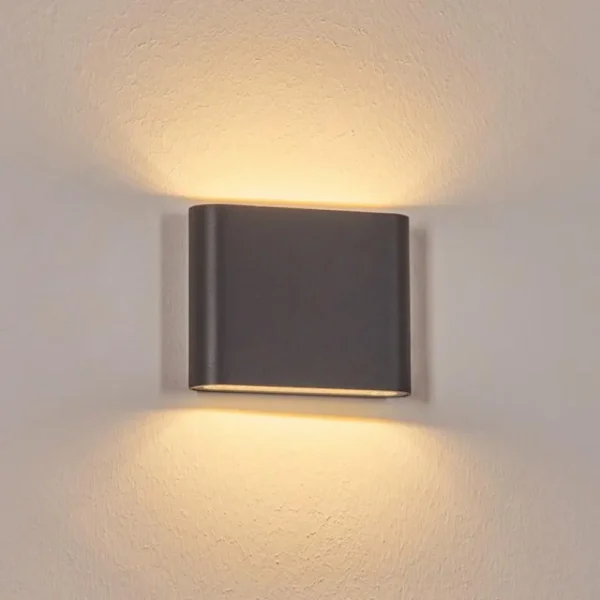 hofstein Gamas Lampe murale d´extérieur, Luminaire de salle de bain, Luminaire Up & Down, Applique murale LED Anthracite, 1 lumière* Lampes Modernes