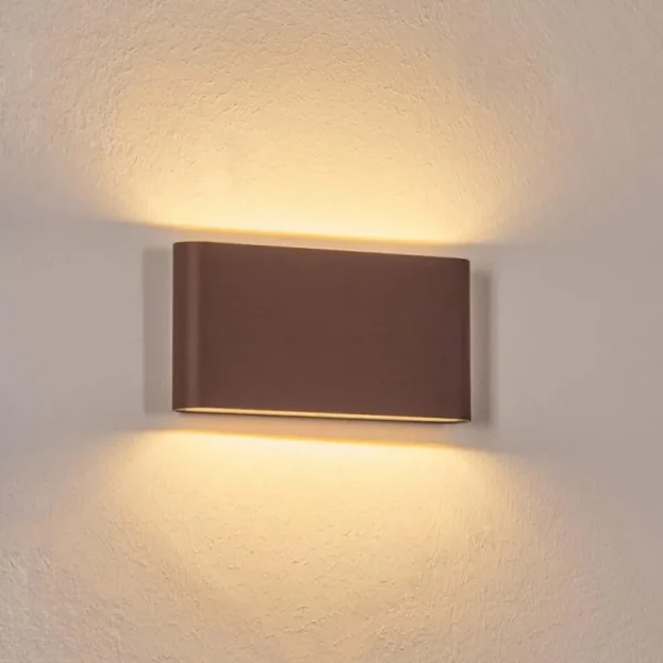 hofstein Gamas Lampe murale d´extérieur, Luminaire de salle de bain, Luminaire Up & Down, Applique murale LED Rouille, 1 lumière* Lampes Modernes