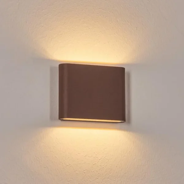 hofstein Gamas Lampe murale d´extérieur, Luminaire de salle de bain, Luminaire Up & Down, Applique murale Rouille, 1 lumière* Lampes Modernes