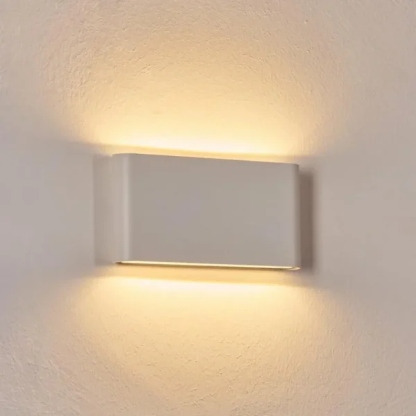 hofstein Gamas Lampe murale d´extérieur, Luminaire de salle de bain, Luminaire Up & Down, Applique murale Blanc, 1 lumière* Lampes Modernes
