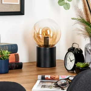 hofstein Gastor Boule lumineuse, Lampe de bureau, Lampe à poser Ambre, Clair, 1 lumière* Lampes En Verre