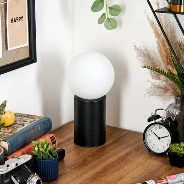hofstein Gastor Boule lumineuse, Lampe de bureau, Lampe à poser Blanc, 1 lumière* Lampes En Verre