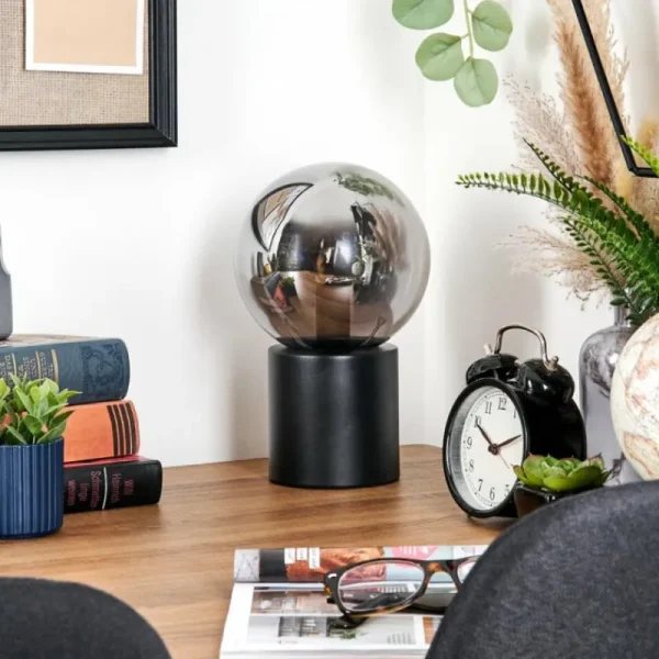 hofstein Gastor Boule lumineuse, Lampe de bureau, Lampe à poser Fumé, 1 lumière* Lampes Modernes