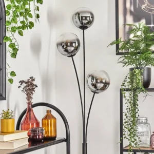 hofstein Gastor Boule lumineuse, Lampadaire Chrome, Clair, Fumé, 3 lumières* Lampes Modernes