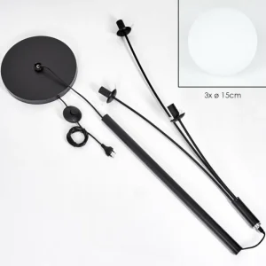 hofstein Gastor Boule lumineuse, Lampadaire Blanc, 3 lumières* Lampes En Verre