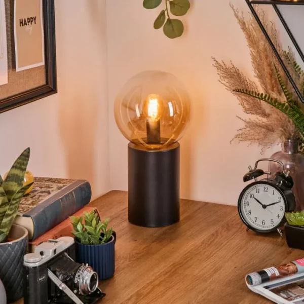 hofstein Gastor Boule lumineuse, Lampe de bureau, Lampe à poser Ambre, Clair, 1 lumière* Lampes En Verre