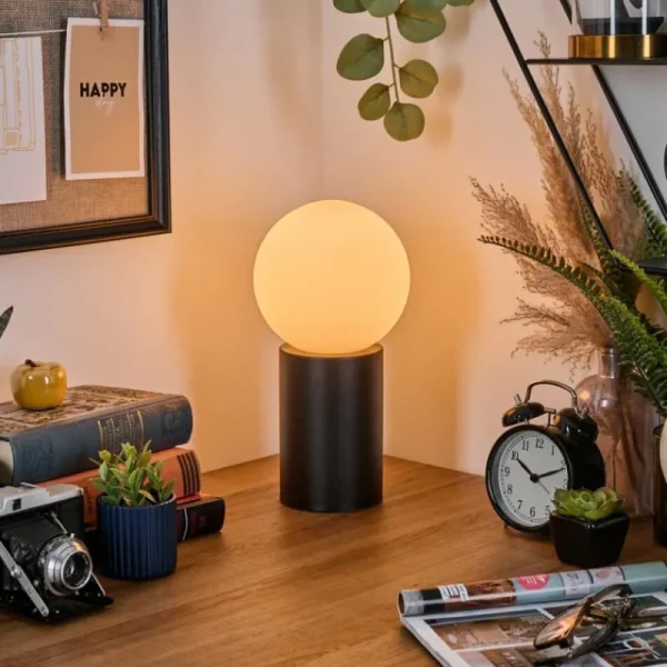 hofstein Gastor Boule lumineuse, Lampe de bureau, Lampe à poser Blanc, 1 lumière* Lampes En Verre