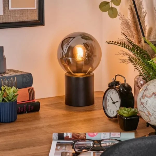 hofstein Gastor Boule lumineuse, Lampe de bureau, Lampe à poser Fumé, 1 lumière* Lampes Modernes
