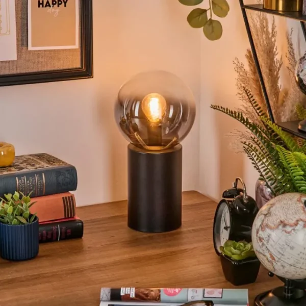 hofstein Gastor Boule lumineuse, Lampe de bureau, Lampe à poser Clair, Fumé, 1 lumière* Lampes Modernes