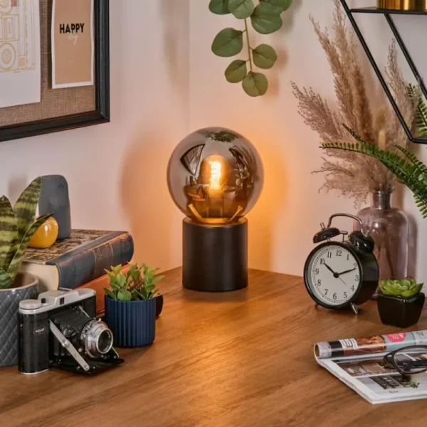 hofstein Gastor Boule lumineuse, Lampe de bureau, Lampe à poser Chrome, Fumé, 1 lumière* Lampes Modernes