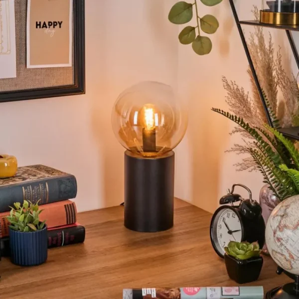 hofstein Gastor Boule lumineuse, Lampe de bureau, Lampe à poser Ambre, Clair, 1 lumière* Lampes En Verre