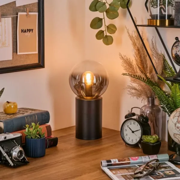 hofstein Gastor Boule lumineuse, Lampe de bureau, Lampe à poser Clair, Fumé, 1 lumière* Lampes Modernes