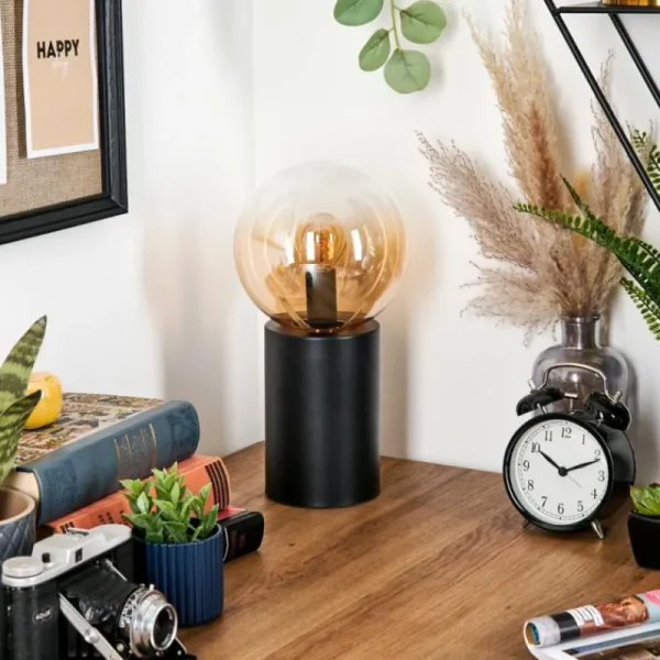 hofstein Gastor Boule lumineuse, Lampe de bureau, Lampe à poser Ambre, Clair, 1 lumière* Lampes En Verre