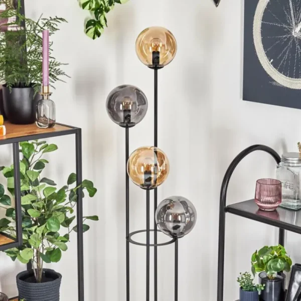 hofstein Gastor Lampadaire 30 cm Ambre, Fumé, 4 lumières* Lampes Modernes
