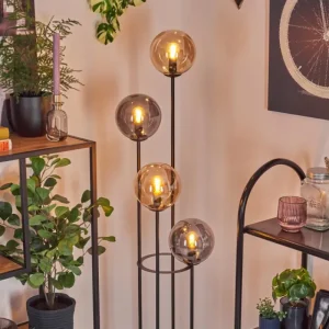 hofstein Gastor Lampadaire 30 cm Ambre, Fumé, 4 lumières* Lampes Modernes