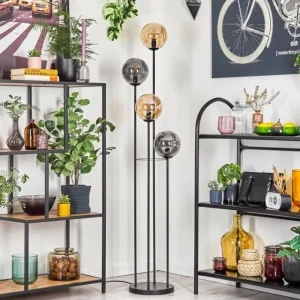 hofstein Gastor Lampadaire 30 cm Ambre, Fumé, 4 lumières* Lampes Modernes