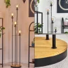 hofstein Gastor Lampadaire 30 cm Bois foncé, Noir, 4 lumières* Lampes Modernes