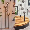 hofstein Gastor Lampadaire 30 cm Bois clair, Noir, 4 lumières* Lampes Modernes