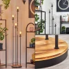hofstein Gastor Lampadaire 30 cm Bois clair, Noir, 4 lumières* Lampes Modernes