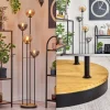 hofstein Gastor Lampadaire 30 cm Bois foncé, Noir, 4 lumières* Lampes Modernes