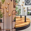 hofstein Gastor Lampadaire 30 cm Bois clair, Noir, 4 lumières* Lampes Modernes