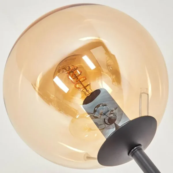 hofstein Gastor Lampadaire 30 cm Bois foncé, Noir, 4 lumières* Lampes Modernes