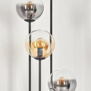hofstein Gastor Lampadaire 30 cm Bois foncé, Noir, 4 lumières* Lampes Modernes