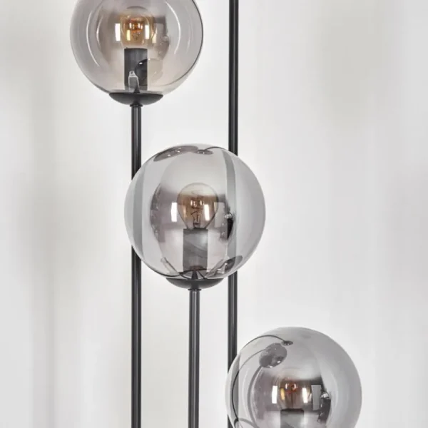 hofstein Gastor Lampadaire 30 cm Bois foncé, Noir, 4 lumières* Lampes Modernes