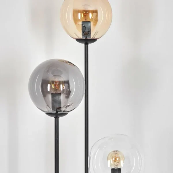 hofstein Gastor Lampadaire 30 cm Bois clair, Noir, 3 lumières* Lampes Modernes
