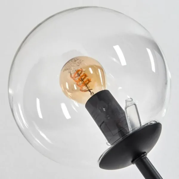 hofstein Gastor Lampadaire 30 cm Bois clair, Noir, 4 lumières* Lampes Modernes