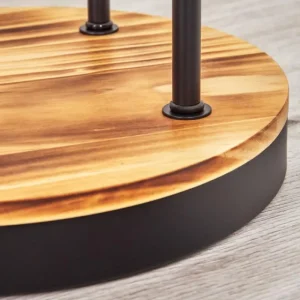 hofstein Gastor Lampadaire 30 cm Bois clair, Noir, 3 lumières* Lampes Modernes