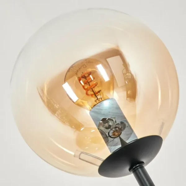 hofstein Gastor Lampadaire 30 cm Bois clair, Noir, 4 lumières* Lampes Modernes