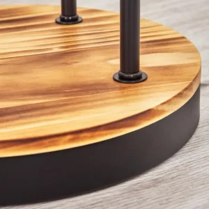 hofstein Gastor Lampadaire 30 cm Bois clair, Noir, 3 lumières* Lampes Modernes