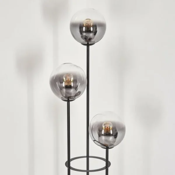 hofstein Gastor Lampadaire 30 cm Bois foncé, Noir, 3 lumières* Lampes Modernes