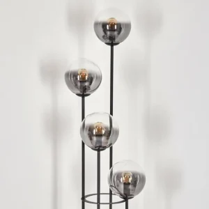 hofstein Gastor Lampadaire 30 cm Bois clair, Noir, 4 lumières* Lampes Modernes