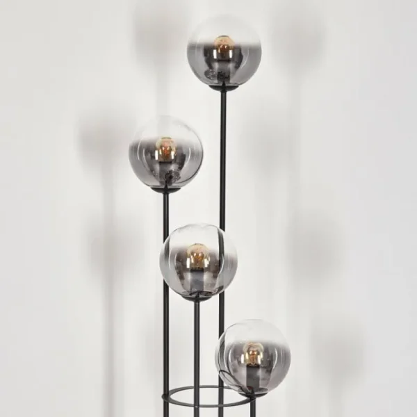 hofstein Gastor Lampadaire 30 cm Bois clair, Noir, 4 lumières* Lampes Modernes