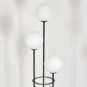 hofstein Gastor Lampadaire 30 cm Bois clair, Noir, 3 lumières* Lampes Modernes